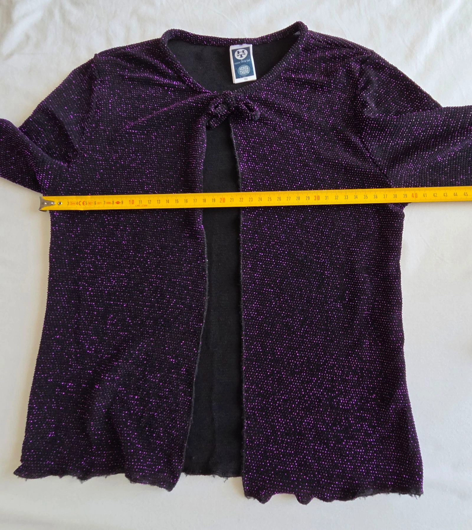 Gilet de paetês preto e roxo 14 anos 164 cm Here & There C&A bolero PP – photo 10